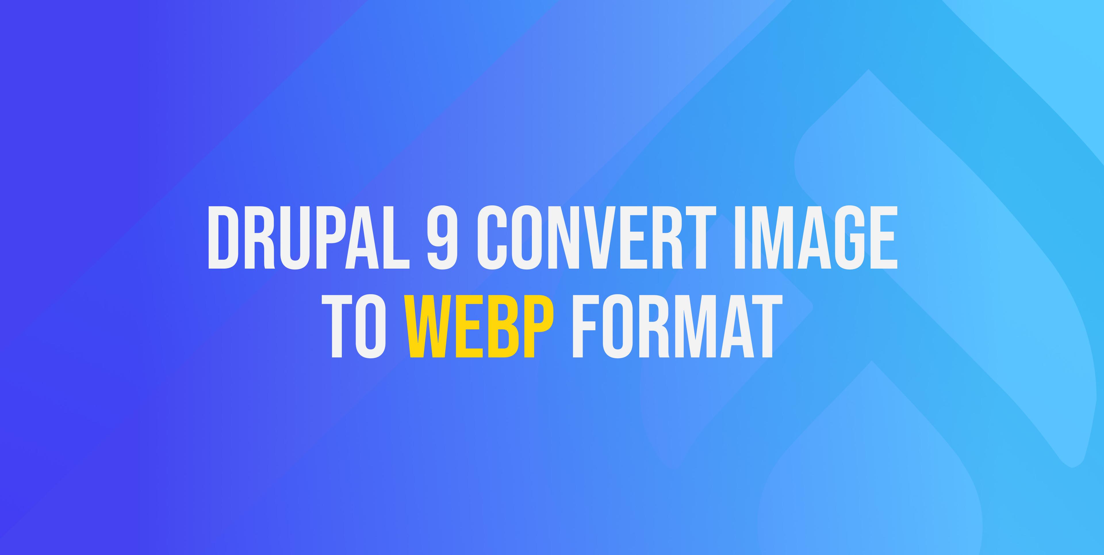 Drupal 9 convert image to WebP format